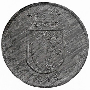Реверс монеты Германия, 10 пфеннигов, 1919, На аверсе "KRIEGSNOTGELD"