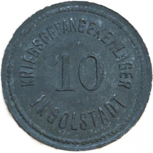 Аверс монеты Германия, 10 пфеннигов, 1917, Лагерь для военнопленных. Без отверстия. Без надчекана на реверсе