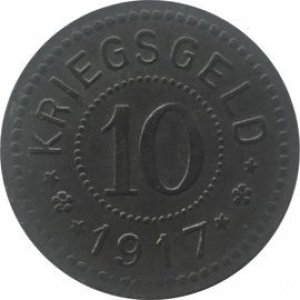 Реверс монеты Германия, 10 пфеннигов, 1917, Цинк, не магнетик