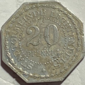 Аверс монеты Германия, 20 пфеннигов, 1921, Техникум плетения корзин