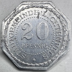 Аверс монеты Германия, 20 пфеннигов, 1921, Замок Банц