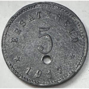 Реверс монеты Германия, 5 пфеннигов, 1917