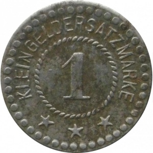 Реверс монеты Германия, 1 пфенниг, 1917, Частный выпуск - Молочный центр