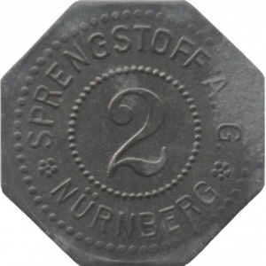 Аверс монеты Германия, 2 пфеннига, 1917, Частный выпуск - Завод взрывчатых веществ и боеприпасов