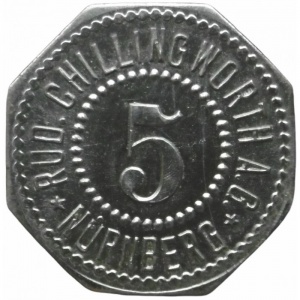 Аверс монеты Германия, 5 пфеннигов, 1917, Частный выпуск - Прокатный и волочильный завод