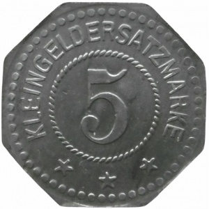Реверс монеты Германия, 5 пфеннигов, 1917, Частный выпуск - Прокатный и волочильный завод