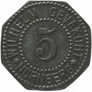 Аверс монеты Германия, 5 пфеннигов, 1917, Частный выпуск - Продуктовый магазин Вильгельма Гевекохт
