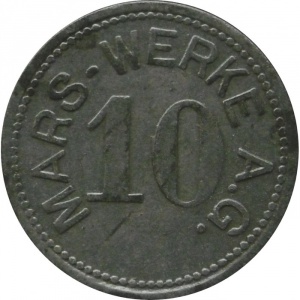 Аверс монеты Германия, 10 пфеннигов, 1917, Частный выпуск - Велосипедный завод Mars