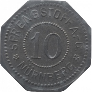 Аверс монеты Германия, 10 пфеннигов, 1917, Частный выпуск - Завод взрывчатых веществ и боеприпасов
