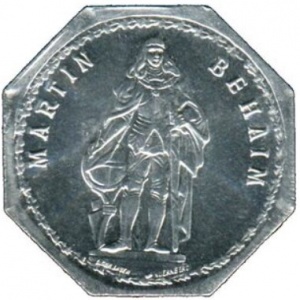 Реверс монеты Германия, 20 пфеннигов, 1919, Частный выпуск - Нюрнбергский трамвай. Мартин фон Бехайм