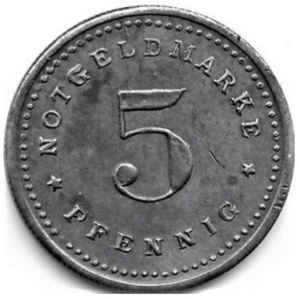 Реверс монеты Германия, 5 пфеннигов, 1917