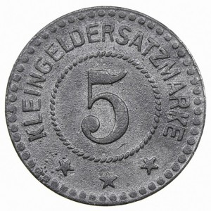 Реверс монеты Германия, 5 пфеннигов, 1917, Форма - Круг