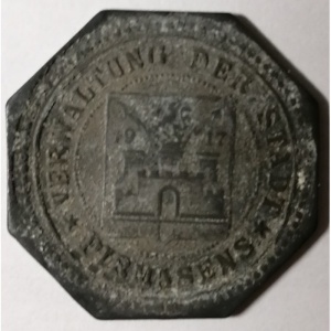 Аверс монеты Германия, 50 пфеннигов, 1917, Форма - 8-угольник. Цинк /серый цвет/