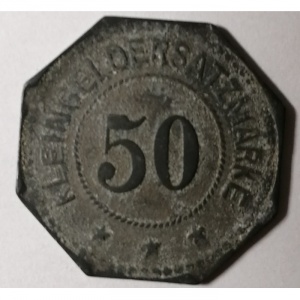 Реверс монеты Германия, 50 пфеннигов, 1917, Форма - 8-угольник. Цинк /серый цвет/