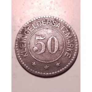 Реверс монеты Германия, 50 пфеннигов, 1918, Форма - Круг. Железо, магнетик