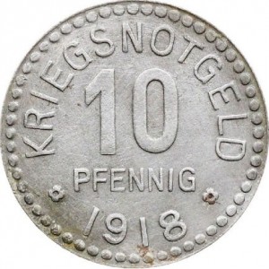 Реверс монеты Германия, 10 пфеннигов, 1918, Железо, магнетик
