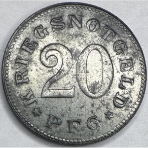 Реверс монеты Германия, 20 пфеннигов, 1919, На реверсе "KRIEGSNOTGELD"