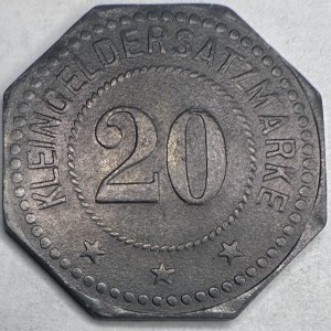 Реверс монеты Германия, 20 пфеннигов, 1917, Частный выпуск - Производство взрывчатых веществ