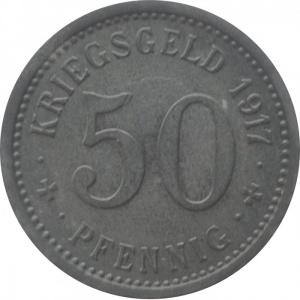 Реверс монеты Германия, 50 пфеннигов, 1917, Без отверстия