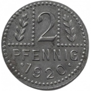 Реверс монеты Германия, 2 пфеннига, 1920