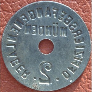 Реверс монеты Германия, 2 пфеннига, 1914, Лагерь для военнопленных офицеров