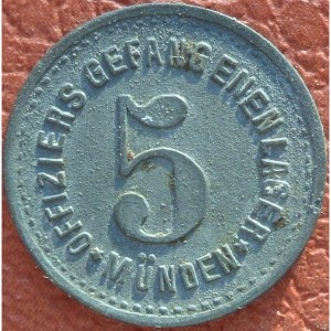 Аверс монеты Германия, 5 пфеннигов, 1914, Лагерь для военнопленных офицеров