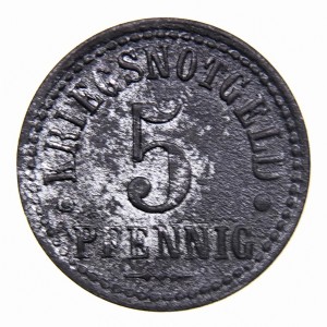 Реверс монеты Германия, 5 пфеннигов, 1918, Цинк, не магнетик