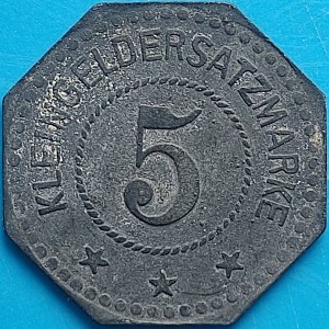 Реверс монеты Германия, 5 пфеннигов, 1917, Цинк, не магнетик