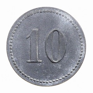 Реверс монеты Германия, 10 пфеннигов, 1917, Частный выпуск - Центральный вокзал