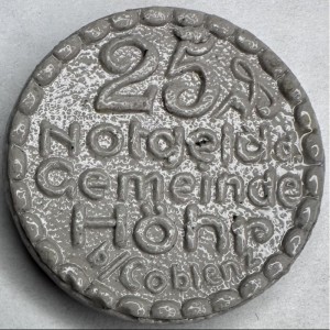 Аверс монеты Германия, 25 пфеннигов, 1921, Серый с остеклением
