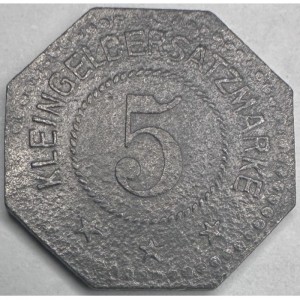 Реверс монеты Германия, 5 пфеннигов, 1917, Частный выпуск - Керамический завод. Цинк, не магнетик. На аверсе герб