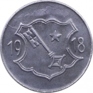 Реверс монеты Германия, 10 пфеннигов, 1918, Железо, магнетик. Звезда на гербе