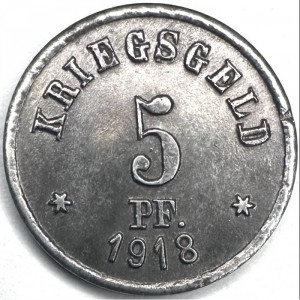Реверс монеты Германия, 5 пфеннигов, 1918