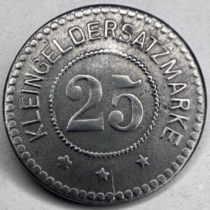Реверс монеты Германия, 25 пфеннигов, 1917, Железо, магнетик