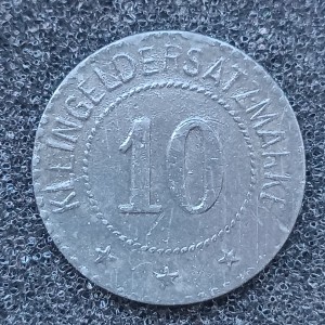 Реверс монеты Германия, 10 пфеннигов, 1917, Без отверстия