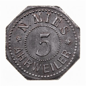 Аверс монеты Германия, 5 пфеннигов, 1917, Частный выпуск - Продуктовый магазин. Железо, магнетик. Форма - 8-угольник