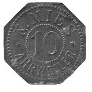Аверс монеты Германия, 10 пфеннигов, 1917, Частный выпуск - Продуктовый магазин. Цинк, не магнетик