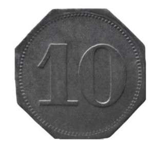 Реверс монеты Германия, 10 пфеннигов, 1917, Частный выпуск - Продуктовый магазин. Цинк, не магнетик
