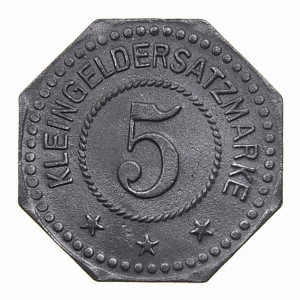 Реверс монеты Германия, 5 пфеннигов, 1917, Частный выпуск - Строительно-инженерная компания