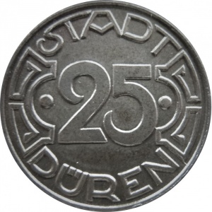 Аверс монеты Германия, 25 пфеннигов, 1919, На реверсе надпись без пробелов между словами