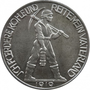 Реверс монеты Германия, 25 пфеннигов, 1919, На реверсе надпись без пробелов между словами