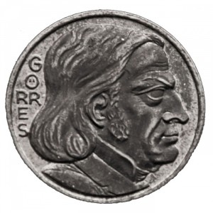 Реверс монеты Германия, 10 пфеннигов, 1921, Монетное отношение аверс/реверс