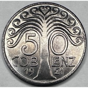 Аверс монеты Германия, 50 пфеннигов, 1921, Медальное соотношение сторон