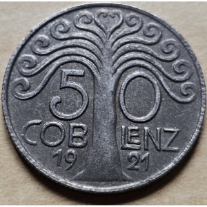Аверс монеты Германия, 50 пфеннигов, 1921, Монетное соотношение сторон