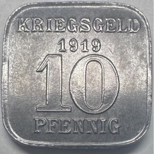 Реверс монеты Германия, 10 пфеннигов, 1919