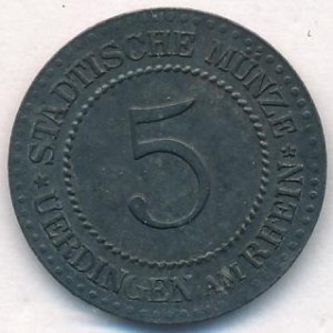 Реверс монеты Германия, 5 пфеннигов, 1917