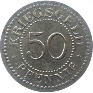 Реверс монеты Германия, 50 пфеннигов, 1917, Железо, магнетик