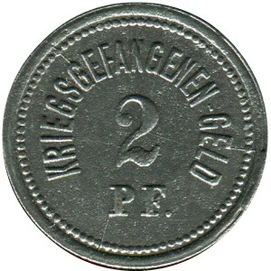 Реверс монеты Германия, 2 пфеннига, 1918, Тюремный лагерь