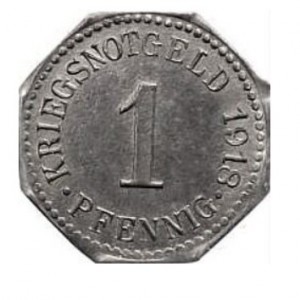 Реверс монеты Германия, 1 пфенниг, 1918, Без отверстия