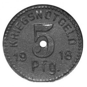 Реверс монеты Германия, 5 пфеннигов, 1918, Цинк, не магнетик